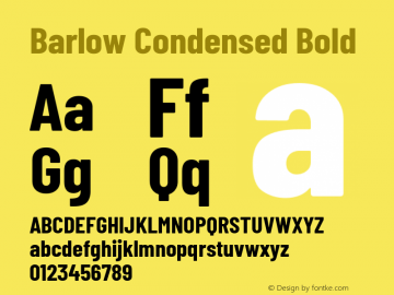 Barlow Condensed Bold Version 1.207 Font Sample