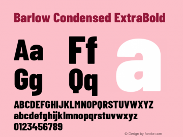 Barlow Condensed ExtraBold Version 1.207 Font Sample