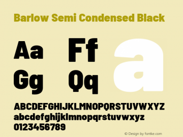 Barlow Semi Condensed Black Version 1.207 Font Sample