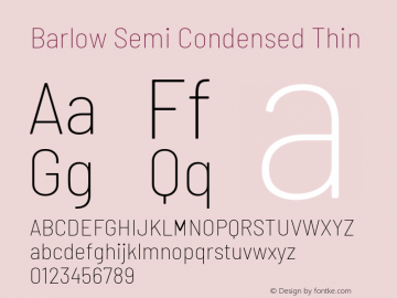 Barlow Semi Condensed Thin Version 1.207图片样张