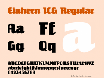 Einhorn ICG Regular 001.000 Font Sample