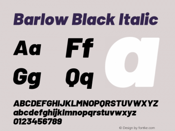 Barlow Black Italic Version 1.208图片样张