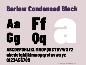 Barlow Condensed Black Version 1.208;PS 001.208;hotconv 1.0.88;makeotf.lib2.5.64775 Font Sample