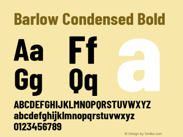 Barlow Condensed Bold Version 1.208 Font Sample