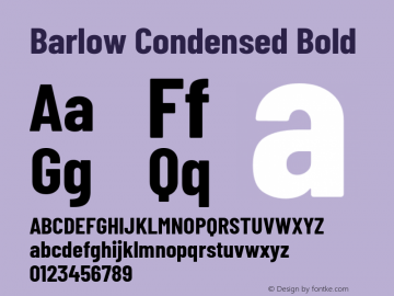 Barlow Condensed Bold Version 1.208 Font Sample
