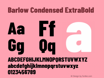 Barlow Condensed ExtraBold Version 1.208;PS 001.208;hotconv 1.0.88;makeotf.lib2.5.64775 Font Sample