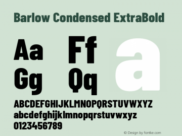 Barlow Condensed ExtraBold Version 1.208 Font Sample