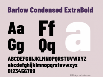 Barlow Condensed ExtraBold Version 1.208 Font Sample