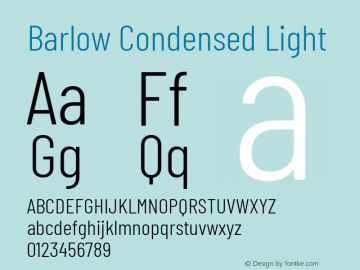 Barlow Condensed Light Version 1.208 Font Sample