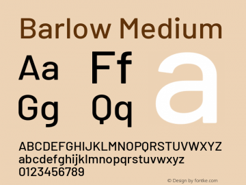 Barlow Medium Version 1.208 Font Sample