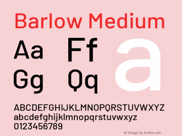 Barlow Medium Version 1.208 Font Sample