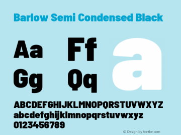 Barlow Semi Condensed Black Version 1.208 Font Sample