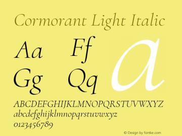 Cormorant Light Italic Version 3.504图片样张