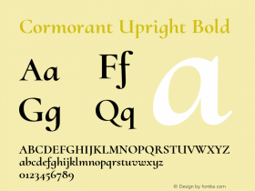Cormorant Upright Bold Version 3.302 Font Sample