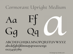 Cormorant Upright Medium Version 3.302;PS 003.302;hotconv 1.0.88;makeotf.lib2.5.64775 Font Sample