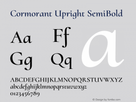 Cormorant Upright SemiBold Version 3.302;PS 003.302;hotconv 1.0.88;makeotf.lib2.5.64775 Font Sample