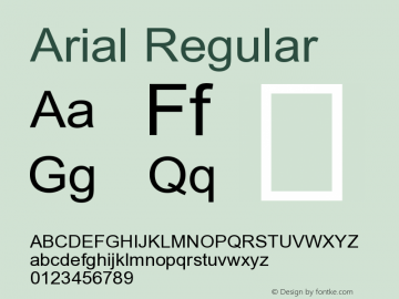 Arial Version 5.10 Font Sample