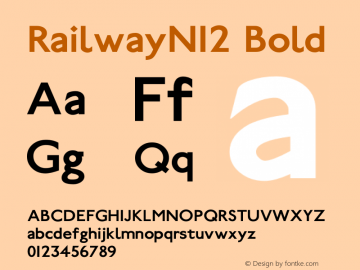 RailwayN12 Version 1.000 Font Sample
