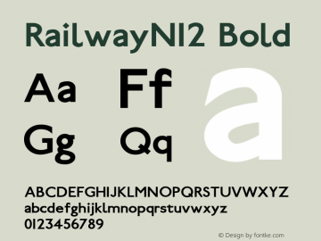 RailwayN12 Bold Version 1.000 Font Sample