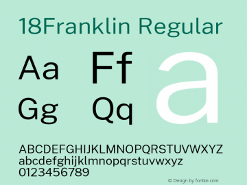 18Franklin Regular Version 0.030 Font Sample