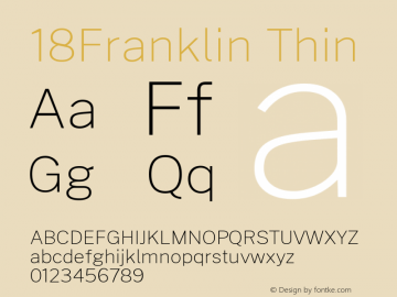 18Franklin Thin Version 0.030 Font Sample
