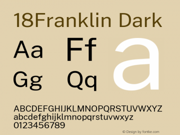 18Franklin Dark Version 0.030 Font Sample