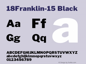 18Franklin-15-Black Version 0.015;PS 000.015;hotconv 1.0.88;makeotf.lib2.5.64775 Font Sample