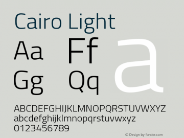 Cairo Light Version 3.000 Font Sample