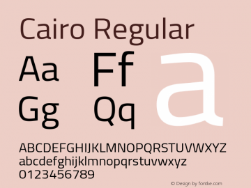 Cairo Regular Version 3.000 Font Sample