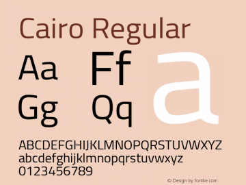 Cairo Regular Version 3.000 Font Sample