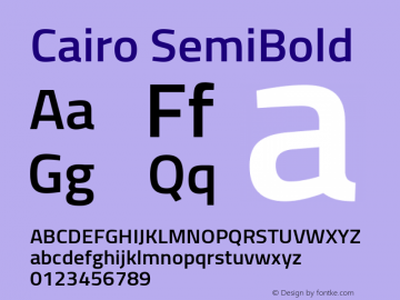 Cairo SemiBold Version 3.000 Font Sample