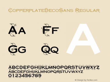 CopperplateDecoSans Regular Version 1.1 Font Sample