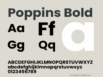 Poppins Bold Version 3.200;PS 1.000;hotconv 16.6.54;makeotf.lib2.5.65590 Font Sample