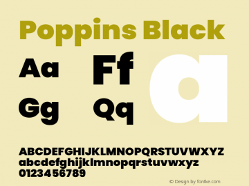 Poppins Black Version 3.200;PS 1.000;hotconv 16.6.54;makeotf.lib2.5.65590图片样张