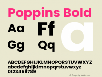 Poppins Bold Version 3.200;PS 1.000;hotconv 16.6.54;makeotf.lib2.5.65590 Font Sample