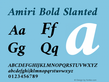 Amiri Bold Slanted Version 000.111 Font Sample