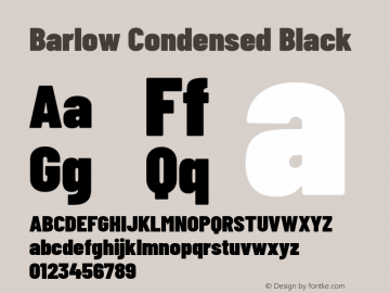 Barlow Condensed Black Version 1.300 Font Sample