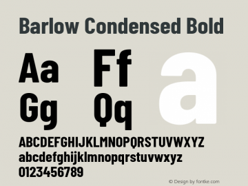 Barlow Condensed Bold Version 1.300 Font Sample