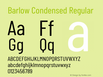 Barlow Condensed Regular Version 1.300 Font Sample