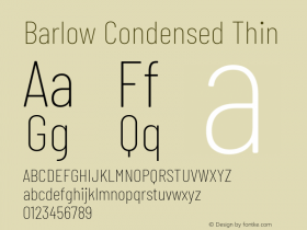 Barlow Condensed Thin Version 1.300图片样张