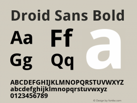 Droid Sans Bold Version 1.00 build 112 Font Sample