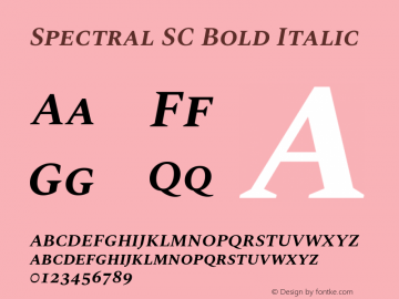 Spectral SC Bold Italic Version 2.001图片样张