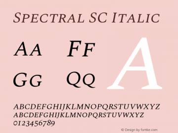 Spectral SC Italic Version 2.001图片样张