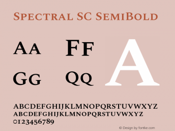Spectral SC SemiBold Version 2.001 Font Sample