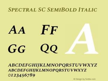 Spectral SC SemiBold Italic Version 2.001图片样张