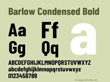 Barlow Condensed Bold Version 1.101;PS 001.101;hotconv 1.0.88;makeotf.lib2.5.64775 Font Sample