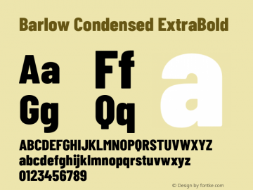 Barlow Condensed ExtraBold Version 1.101;PS 001.101;hotconv 1.0.88;makeotf.lib2.5.64775 Font Sample