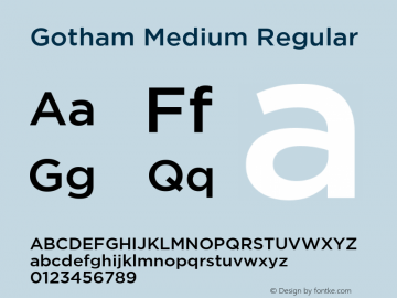Gotham Medium Version 001.000图片样张