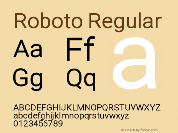 Roboto Version 1.00 December 6, 2017, initial release Font Sample