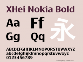 XHei-Nokia-Bold XHei Nokia - Version 6.0 Font Sample